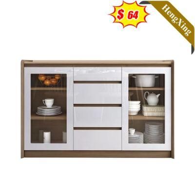 Modern Wooden Design Living Room Furniture Kitchen Storage Cabinet with Glass Drawers