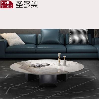 Modern Simple Luxury Living Room Furniture Round Slate/Marble Coffee Table