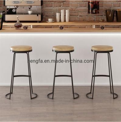 Restaurant Furniture Modern Leather Cushion Iron Base Bar Chairs