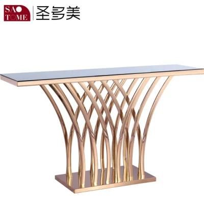Modern Luxury Furniture Stainless Steel Glass Long Console Table