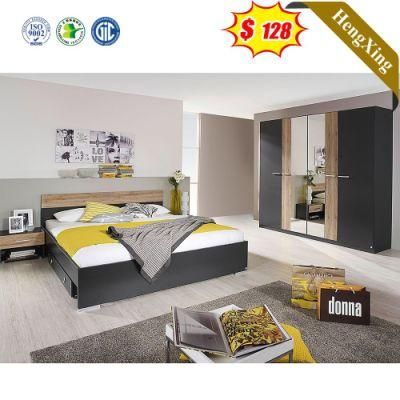 Modern Black Mixed Wood Color Customized Factory Storage Beds with Drawers Cabinet