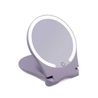 Slim Design Foldable High Definition LED Makeup Mirror with Touch Sensor 10X Magnifying Mirror