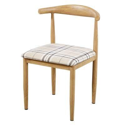 Cheap Home Restaurant Bar Furniture Fabric Seat Dining Chair with Metal Wooden Legs