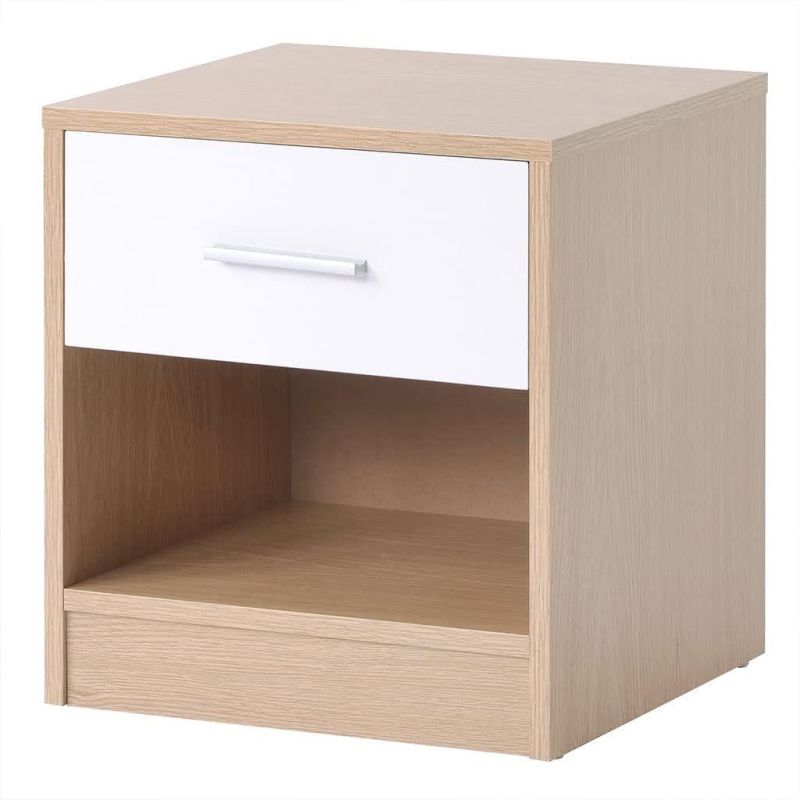 Bedside Table Locker Chest of Drawers, 1 Drawer and 1 Shelf Nightstands