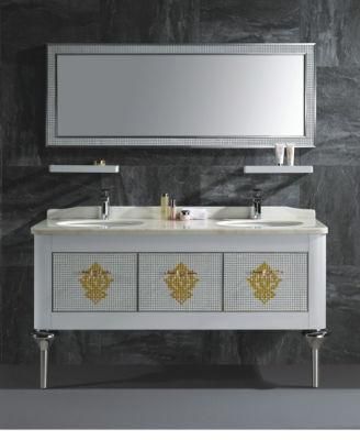 Modern Design Double Sink Bathroom Cabinet with Mirror