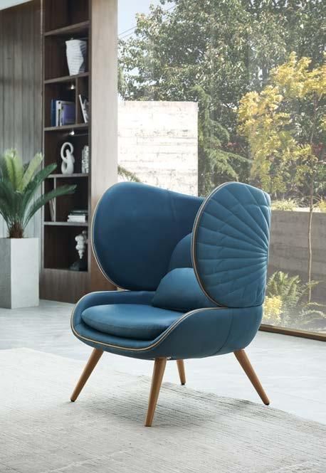 Modern Luxury European Style Leather Fabric Home Living Room Bedroom Hotel Leisure Wing Chair