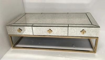 Coffee Table with 1 Drawer&amp; 3 Flower Knobs