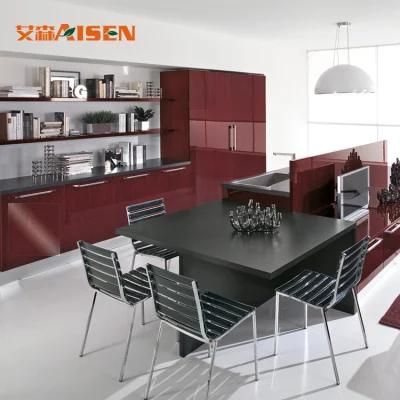 2018 Red Colorful Modern Kitchen Cabinet, Hotel Kitchen Furniture, Customized Kitchens