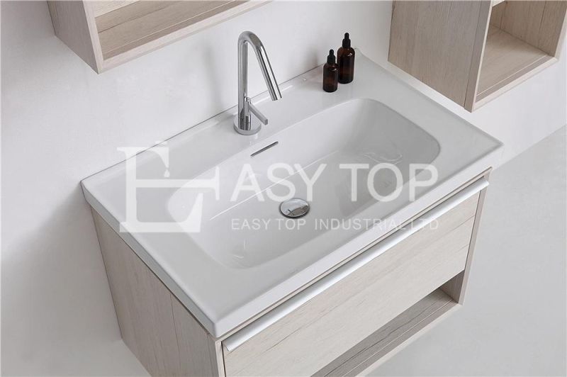 in Stock Italian Good Price Commercial Crack White Oak Floor Mounted One Sink Vanity Bathroom Cabinet