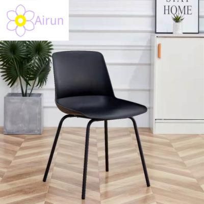 Cheap Armless Restaurant Furniture Modern Fashion Style Red Colored Black Cafe Designs Modern PP Polypropylene Plastic Chair