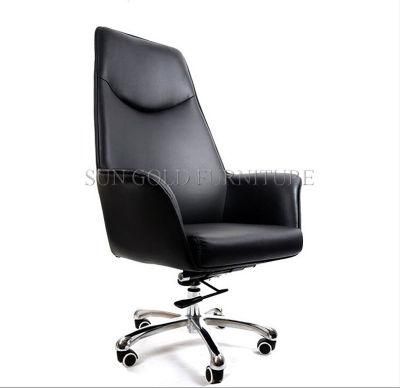 (SZ-OC142) 2019 Hot Designs Contemporary Luxury Chair Wheel Black Dining Leather Chair