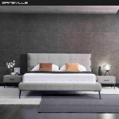 Hot Selling Modern Home Genuine Leather Bed in Bedroom Furniture Made in China