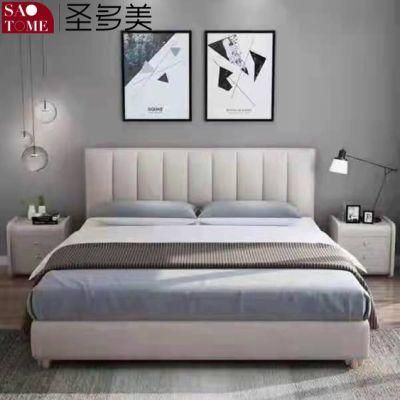 Modern Luxury Metal Steel Wood Solid Wood Bed Frame Bedroom Furniture Double Queen Bed