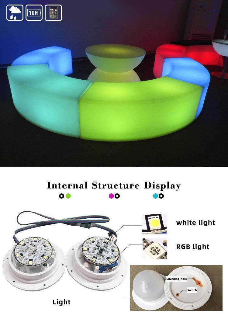 Modern Home Bar Event Furniture Color Changing RGB Light up Cube LED Bar Chair