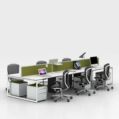 Top Quality Six Seater Desk Metal Leg Steel Frame Desk Office Furniture