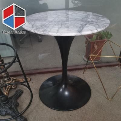 Italian Lilac Marble Coffee Table Round with Tulip Base