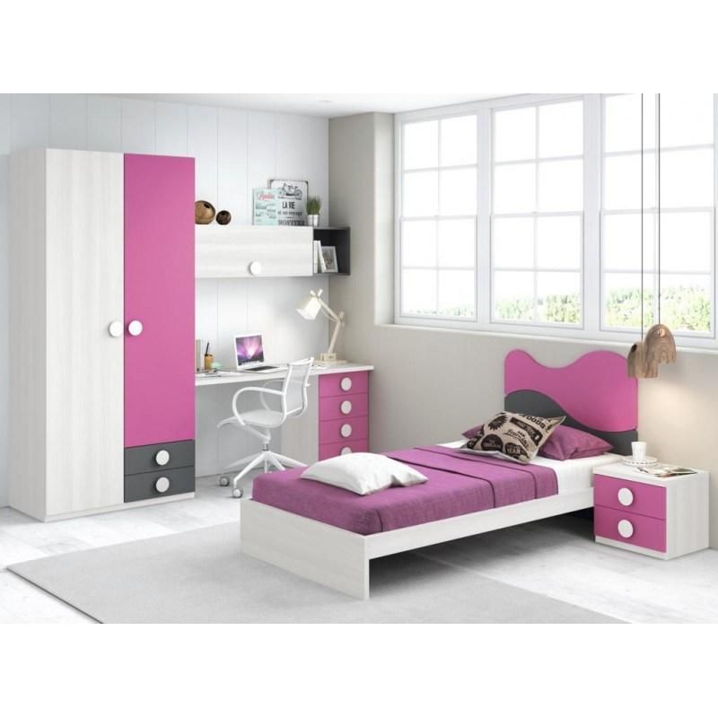 Nova Purple and Black Colour Kids Teenagers Bedroom Sets Furniture Home Furniture