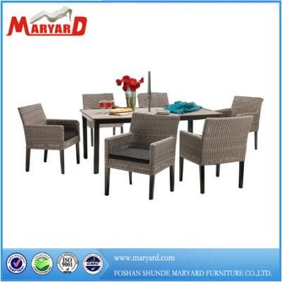 Modern Garden Terrace Outdoor Furniture Aluminum Balcony Table and Wooden Table and Chairs