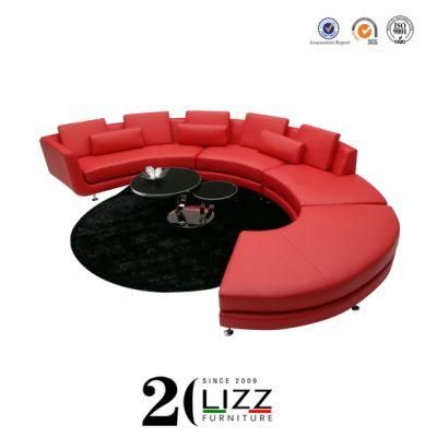 Luxe Modern Semi-Circle Curve Design Fashion Leather Sofa