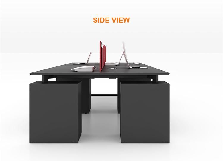 Modern Modular Office Furniture Linear Workstation Table 4 Seater Staff Cluster Office Desk