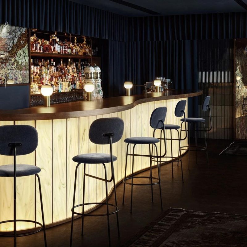 Modern Velvet Bar Stool Chair Furniture for Hotel Restaurant Bar