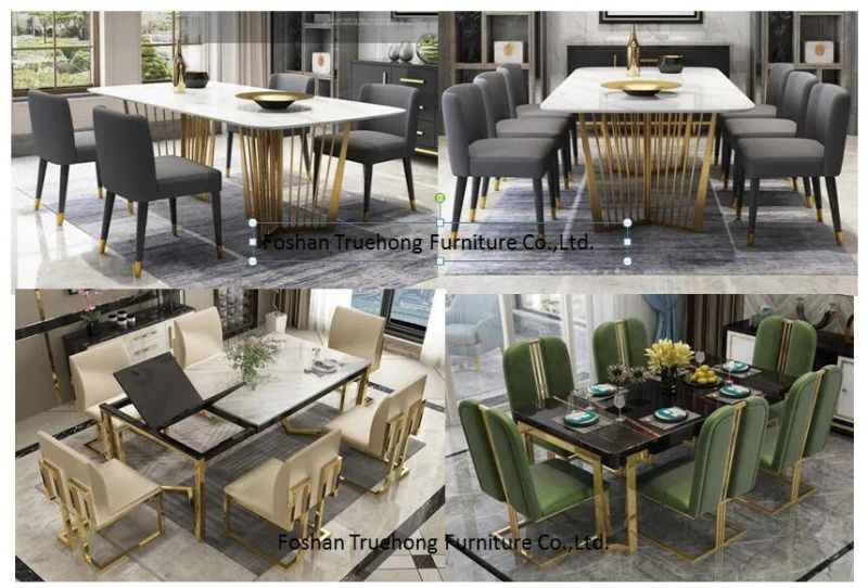 Hotel Restaurant Furniture Hotel Dining Table Metal Table Marble Top Dining Table Metal Gold Dining Table Furniture