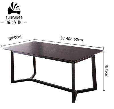 Classical Pure Black PU Painting Wooden Dining Table 6~8 Seaters