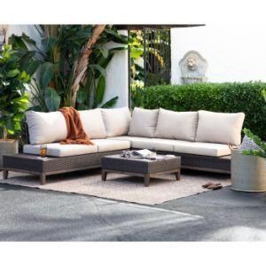 Modern Leisure Fabric Resin Wicker Furniture Sectional Outdoor Sofa with Aluminium Frame