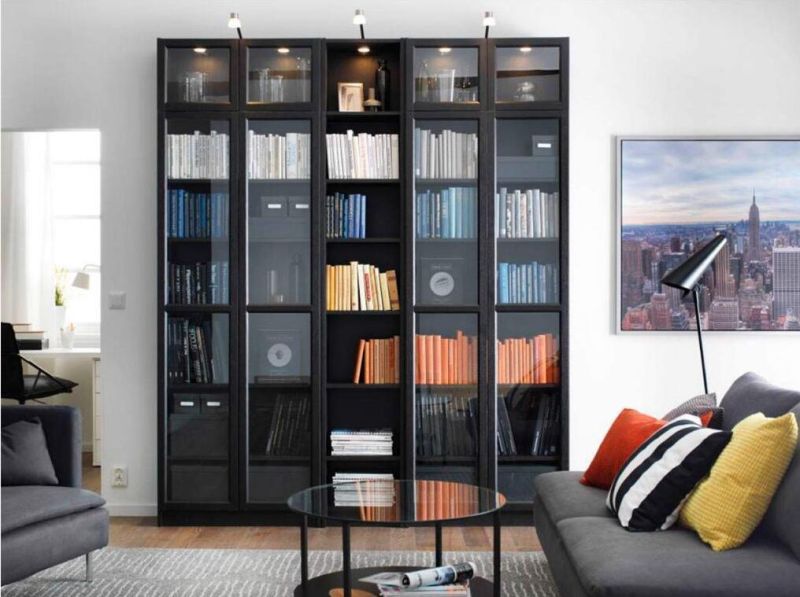 Modern Furniture Simple Design Foshan Customize MDF TV Cabinet Home Furniture Bookcase