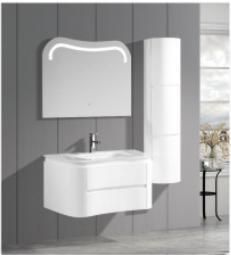 China Factory PVC Board Bathroom Basin Sink Vanity with Big Storage Bathroom Furniture