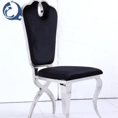 Modern Stainless Steel Black Velvet Fabric Dining Chair and Table Set for Dining Room