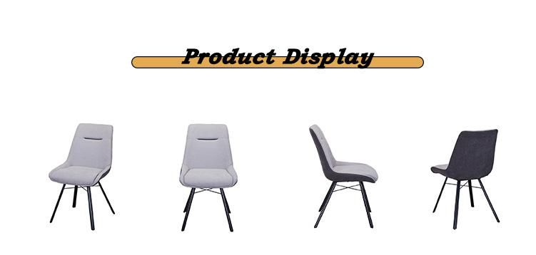 Wholesale Home Office Restaurant Furniture Fabric Comfortable Dining Room Chairs with Metal Legs