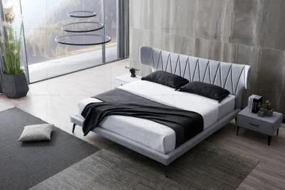 Unique Italian Modern Bedroom Furniture Beds Set Apartment/Hotel Use Metal Frame Tufted Headboard King Bed