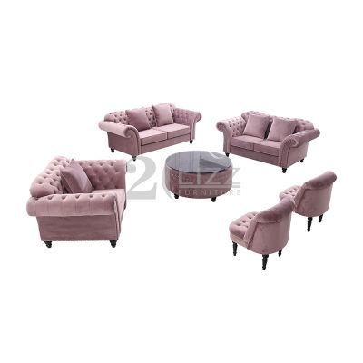 Home Living Room Furniture Divani Modern Velvet Fabric Sectional Sofa