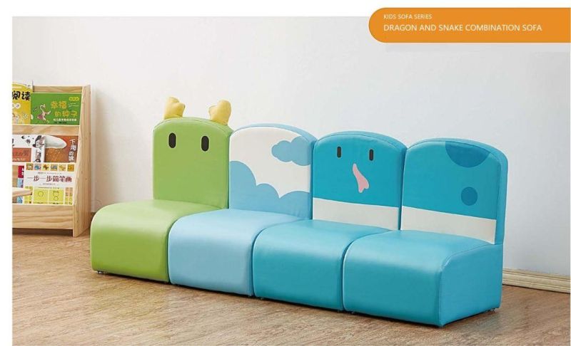 Chimmy Resource Whole Sale Kids Sofa, Children Leather Sofa, Preschool Playing Sofa, Kindergarten Day Care Center Sofa, Nursery Two Seat Sofa