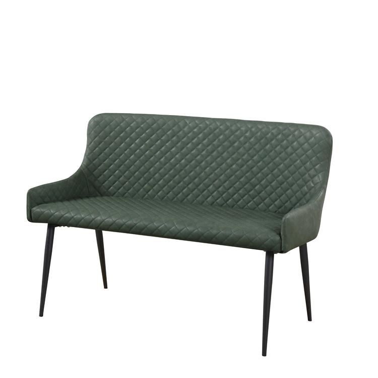 Modern Living Room Home Restaurant Office Furniture Upholstered Green Velvet Metal Console Bench Long Living Room Chair Sofa