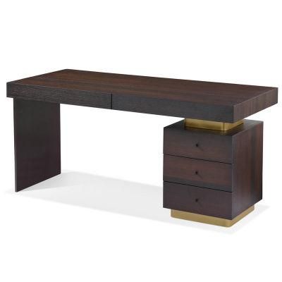 China Hot Sale Modern Home Office Writing Table Wooden Top Drawer Cabinet Including Writing Desk