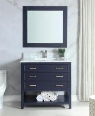 36&prime; &prime; Color Marine Blue Single Bathroom Vanity