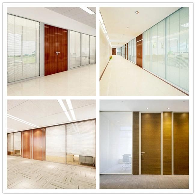 Shaneok Simplified Glass Office Partition Wall with Interior Blinds