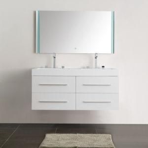 Modern Wall Mounted Bathroom Vanity with Double Basin Sq-012