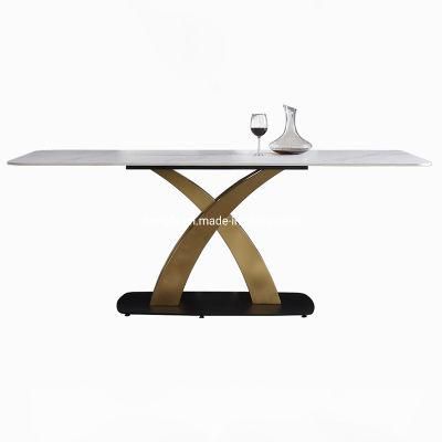 Modern Designer Adjustable Furniture Stainless Steel Extendable Dining Table