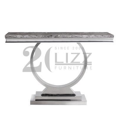 Factory Direct Sell Modern Marble Stone Rectangle Console Table European Luxury Home Furniture Set