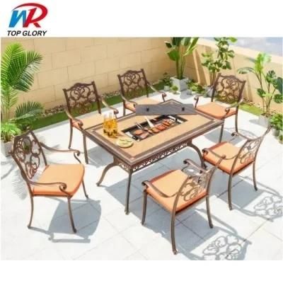 New Design Cast Aluminium Outdoor Garden Furniture Set Patio Dining Table