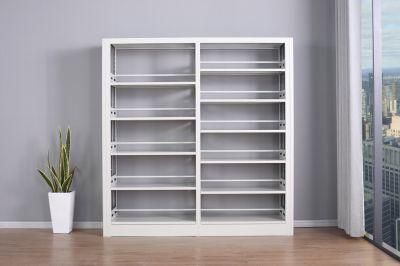 White 5 Adjustable Shelf Bookcase Metal Large Bookshelf for Living Room