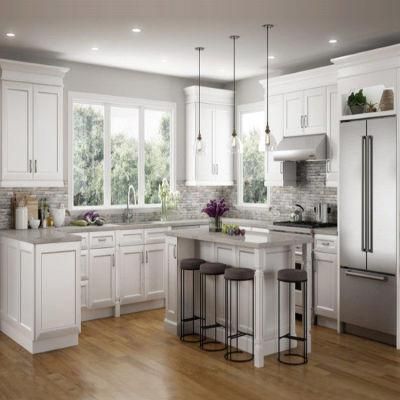 Pre Assembled America Style Shaker Kitchen Cabinets Custom Real White Ash Solid Wood Corner Kitchen Cabinet