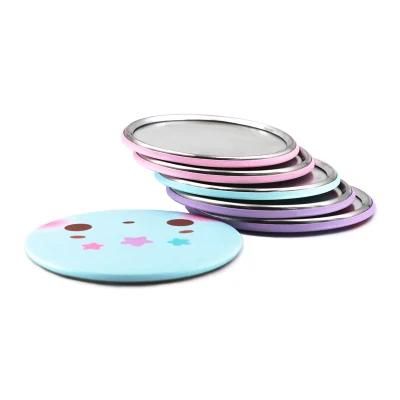 Small MOQ Customized Logo Polymorphic Cosmetic Pink Hand Mirrors Wholesale Bulk Makeup Hand Held Mirror
