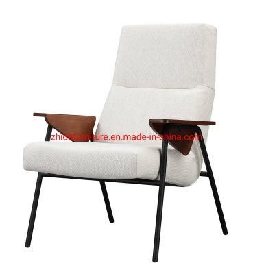 Modern Fabric Linen Armrest Reception Single Chair for Living Room