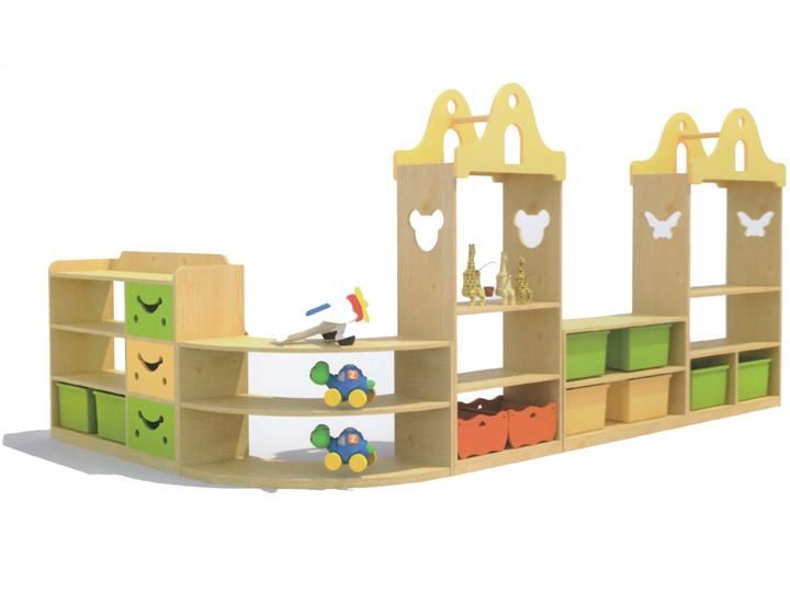 Preschool Kids Wooden Toy Shelf School Classroom Furniture