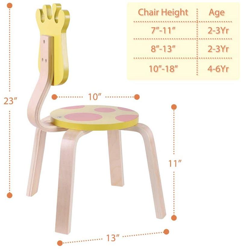 Hot Sale Children Cute Giraffe Shape Furniture Kids Chair Set