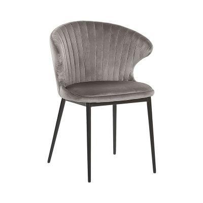Wholesale Modern Fabric Dining Chair with Black Powder Coated Legs